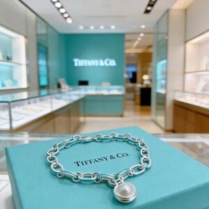 Tiffany & Co. Silver Bracelet with Pearl Accent